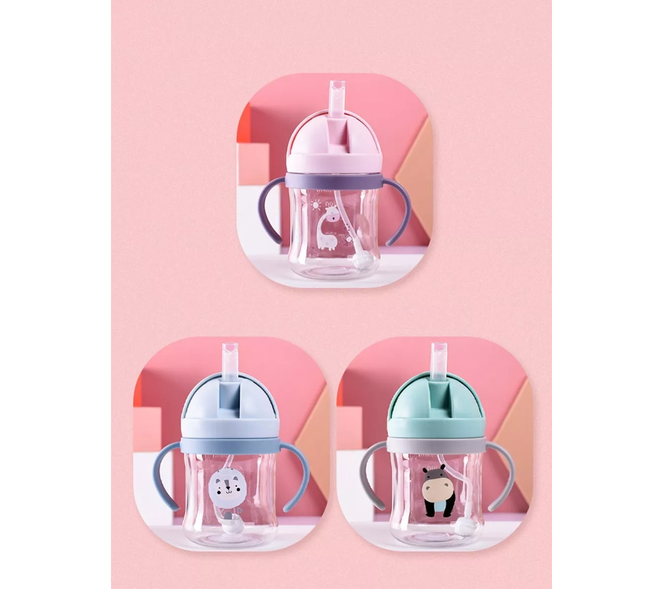 ML Vaso Entrenador 360 Antiderrames Bebés 3 Colores 250ml.