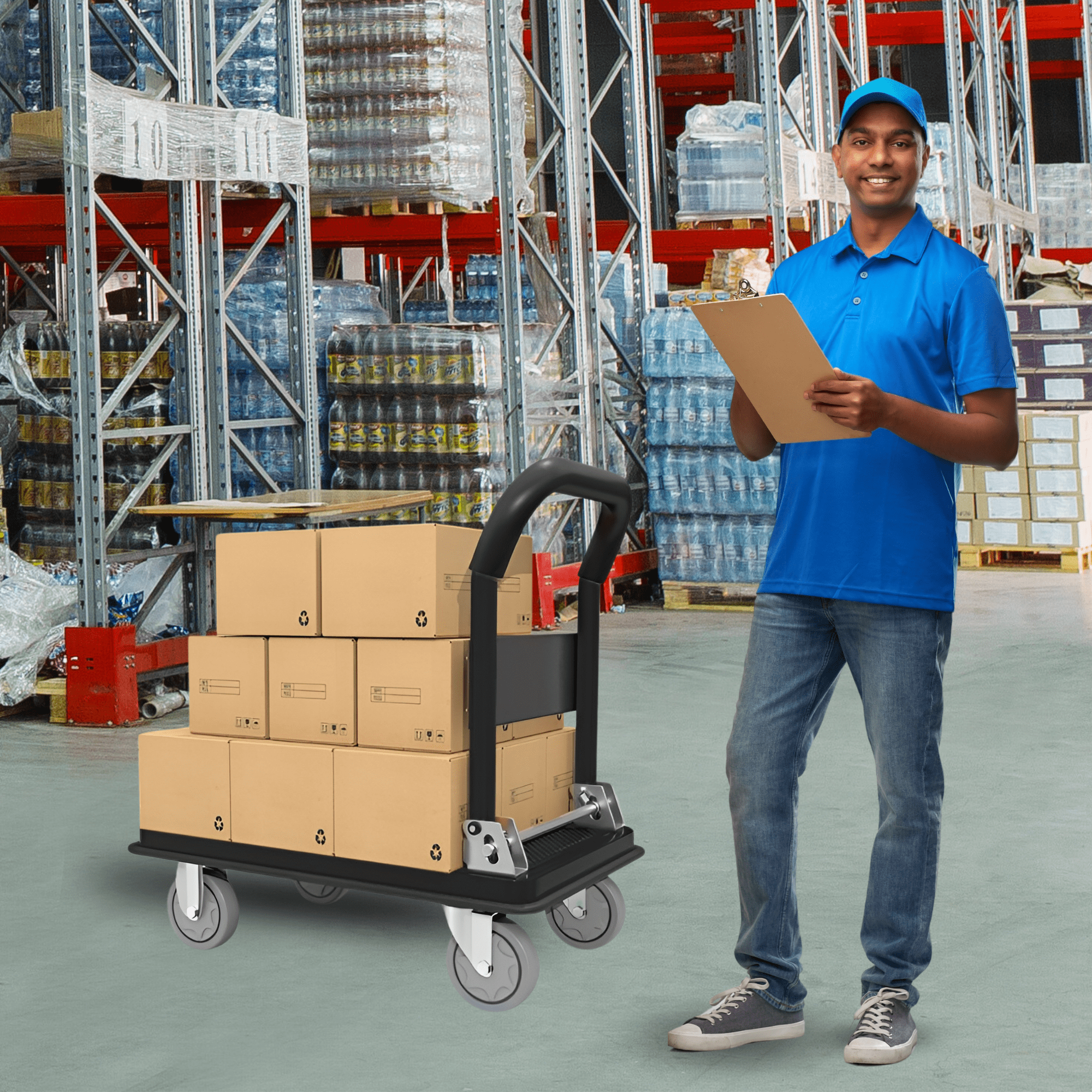 Carro De Carga Plegable Ecomlab Plataforma Diablito Patín.