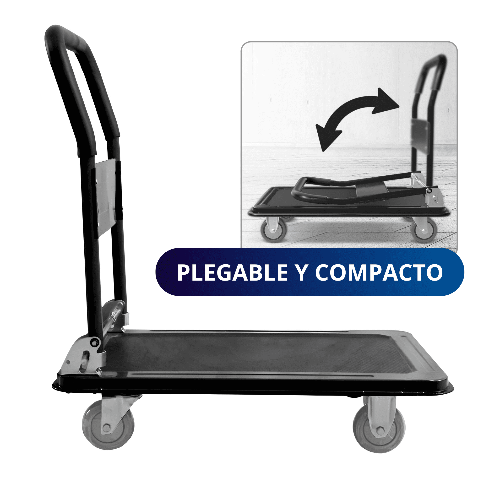 Carro De Carga Plegable Ecomlab Plataforma Diablito Patín.