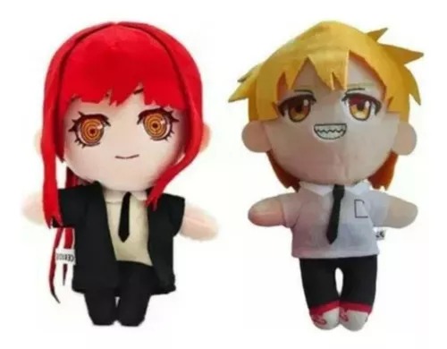 Kit De 2 Lindos Peluches Anime Makima Y Denji Chainsaw Man.