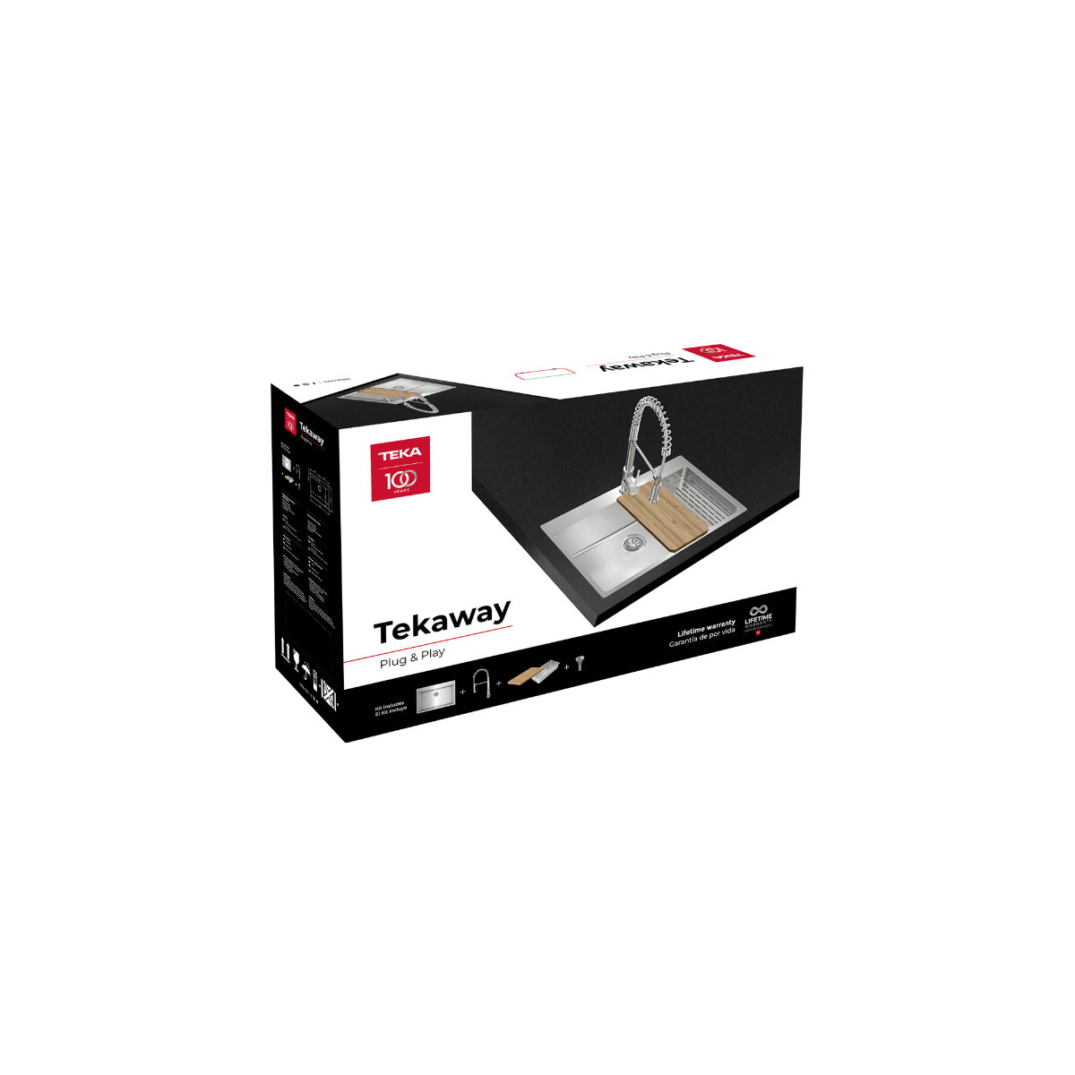 Tarja Sencilla Dual Mount Teka FORLINEA 75.50 1C 805 de 75 cm Acero Inox.