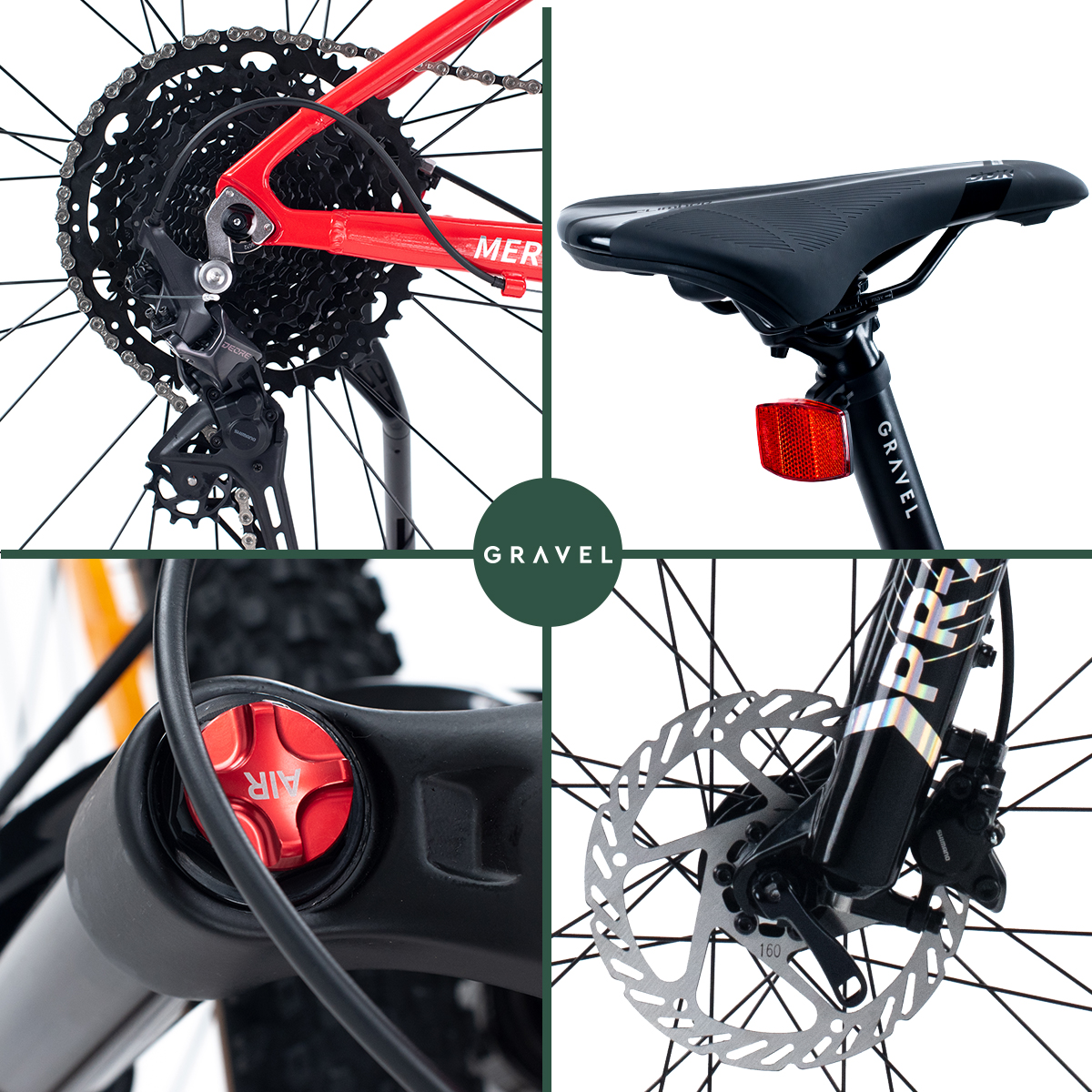 Bicicleta De Montaña Merú R29 12v Shimano Deore ROJO Cuadro 17.