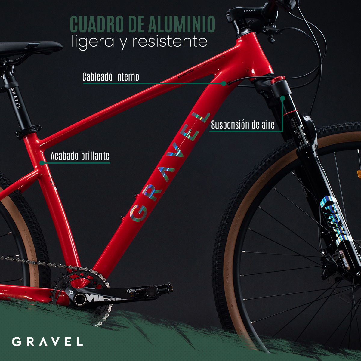 Bicicleta De Montaña Merú R29 12v Shimano Deore ROJO Cuadro 15.