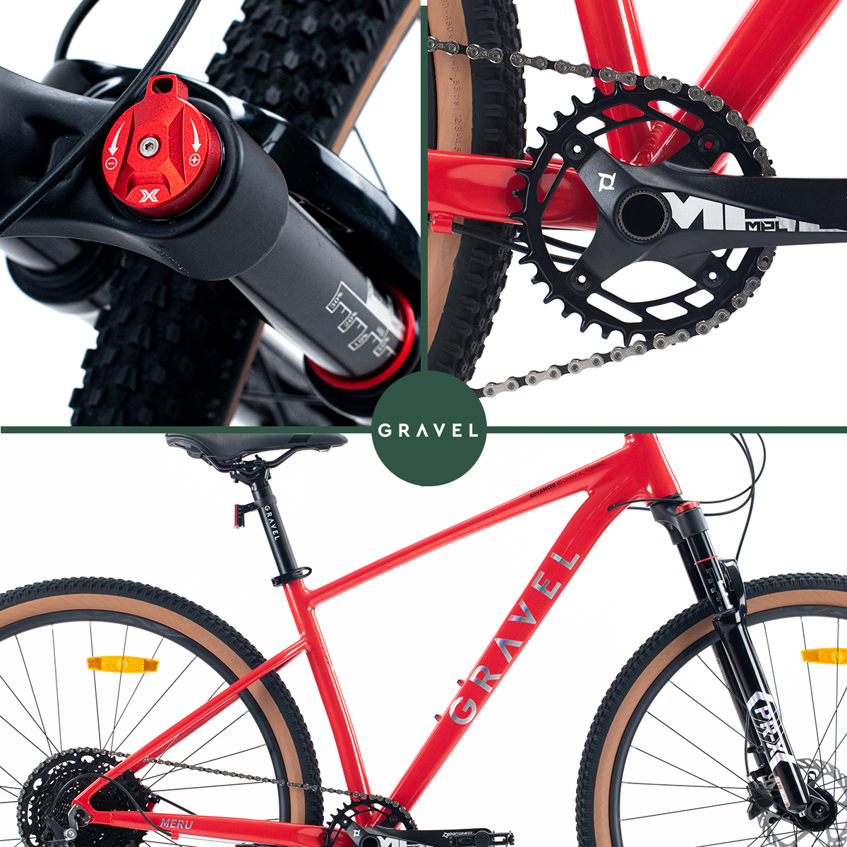 Bicicleta De Montaña Merú R29 12v Shimano Deore ROJO Cuadro 15.