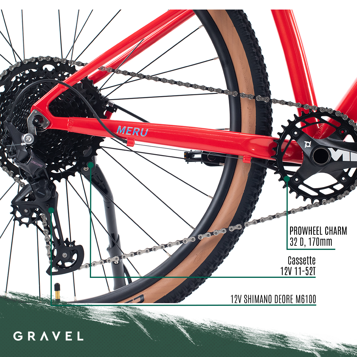 Bicicleta De Montaña Merú R29 12v Shimano Deore ROJO Cuadro 17.