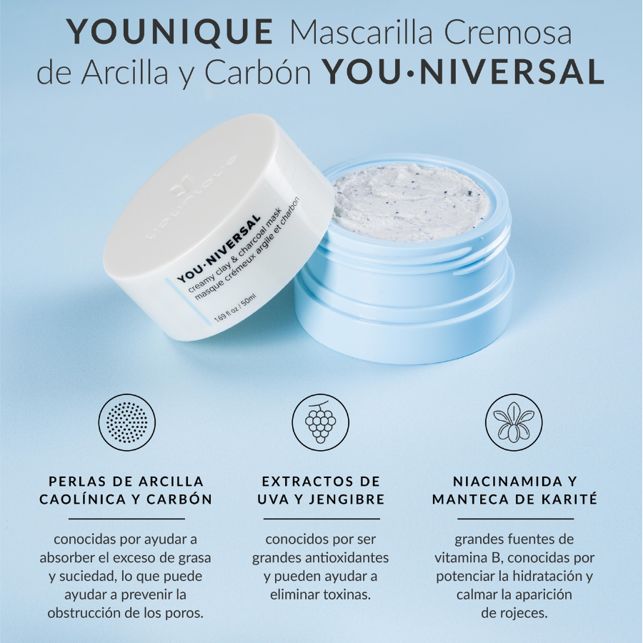 Mascarilla Cremosa de Arcilla y Carbón Activado