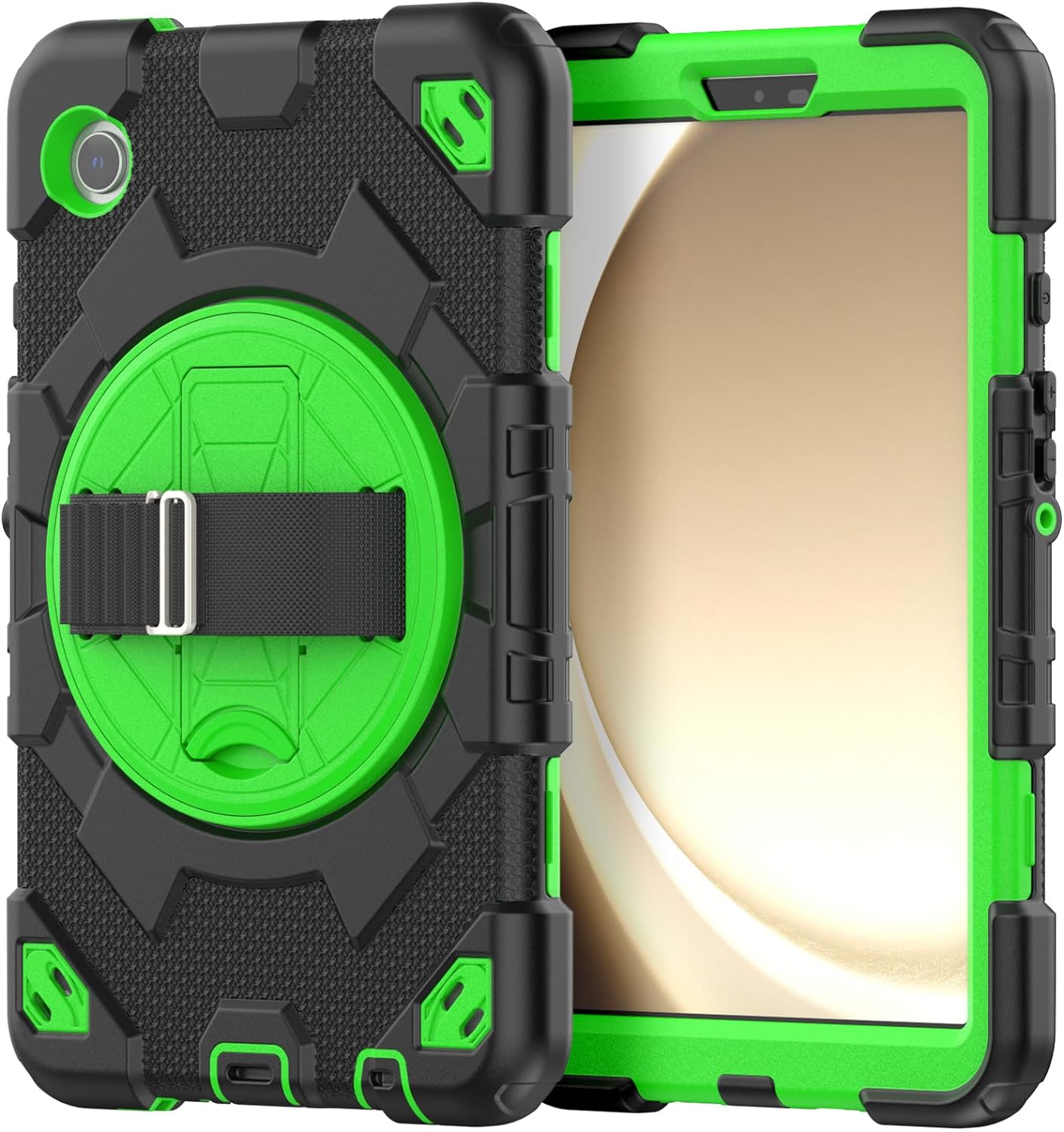 Funda De Uso Rudo Para Tablet Samsung Galaxy Tab A9 Plus 11" (2023) SM-X210/SM-216/SM-X218 Negro/Verde