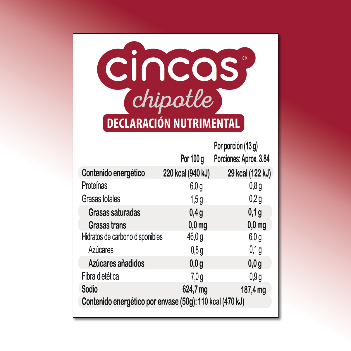 CINCA Mix Botana Horneada de Coliflor y Maíz Saludable, Jalapeño, Chile y Limón y Chipotle, 15 Paquetes de 50g.