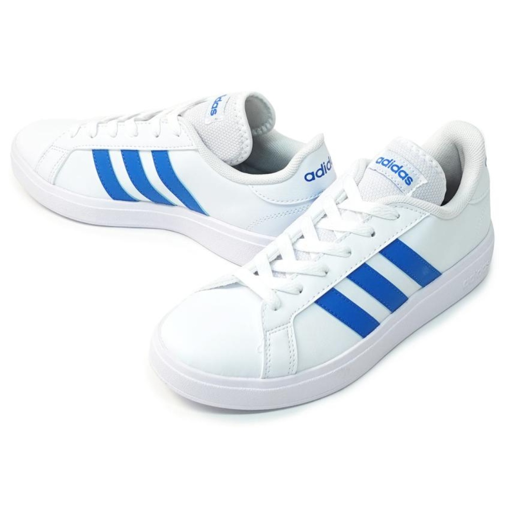 Tenis Adidas Grand Court Base 2.0 Blanco-Azul para Hombre ID3022.