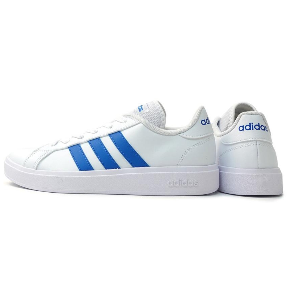 Tenis Adidas Grand Court Base 2.0 Blanco-Azul para Hombre ID3022.