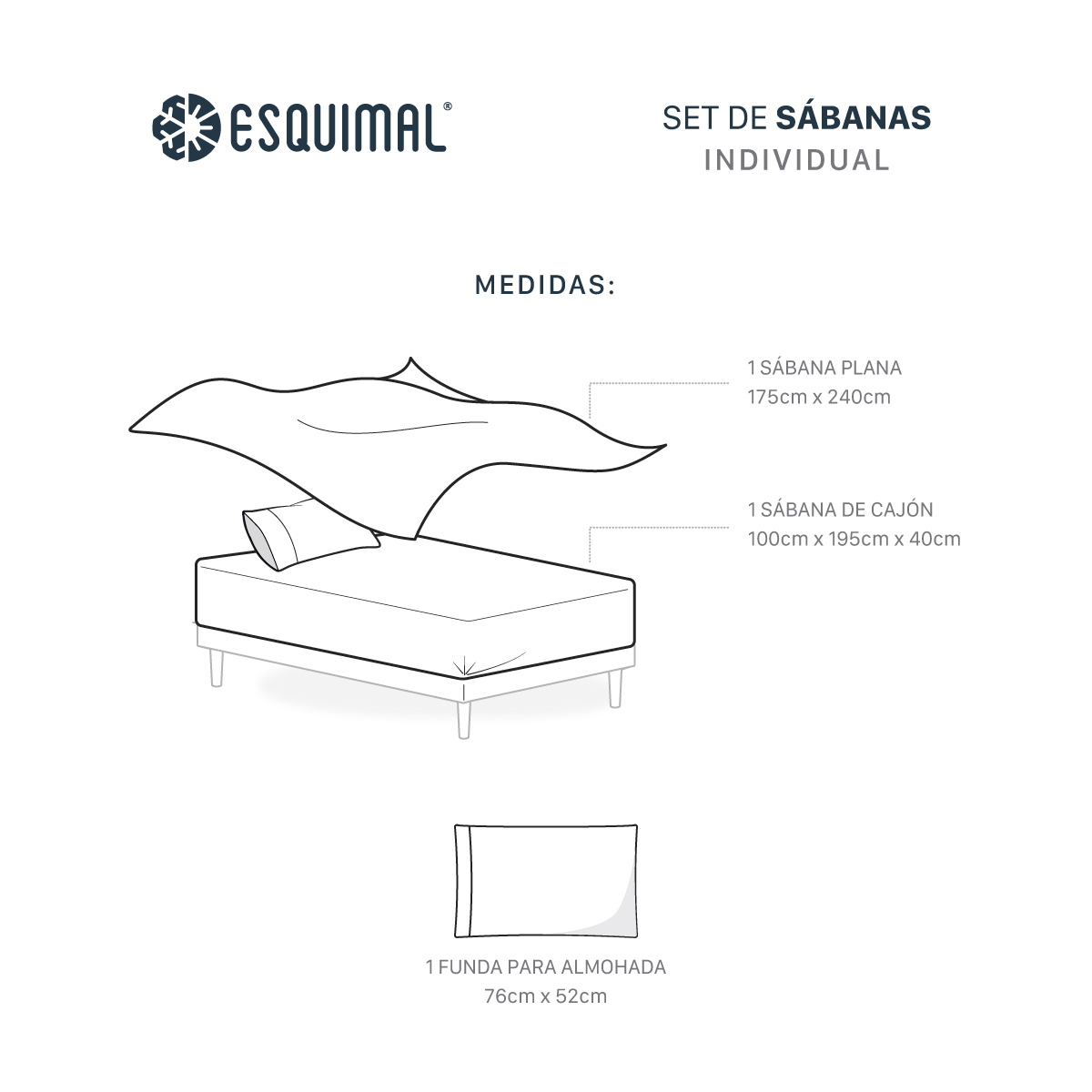 Juego de Sábanas Microfibra Ultra Suave con Acabado Prelavado Individual Beige ESQUIMAL