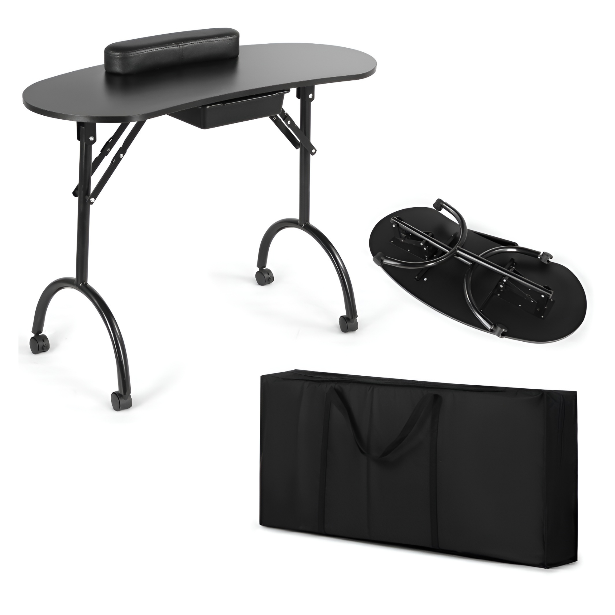 Mesa Para Uñas Manicure Ecomlab Portatil Plegable Estética .