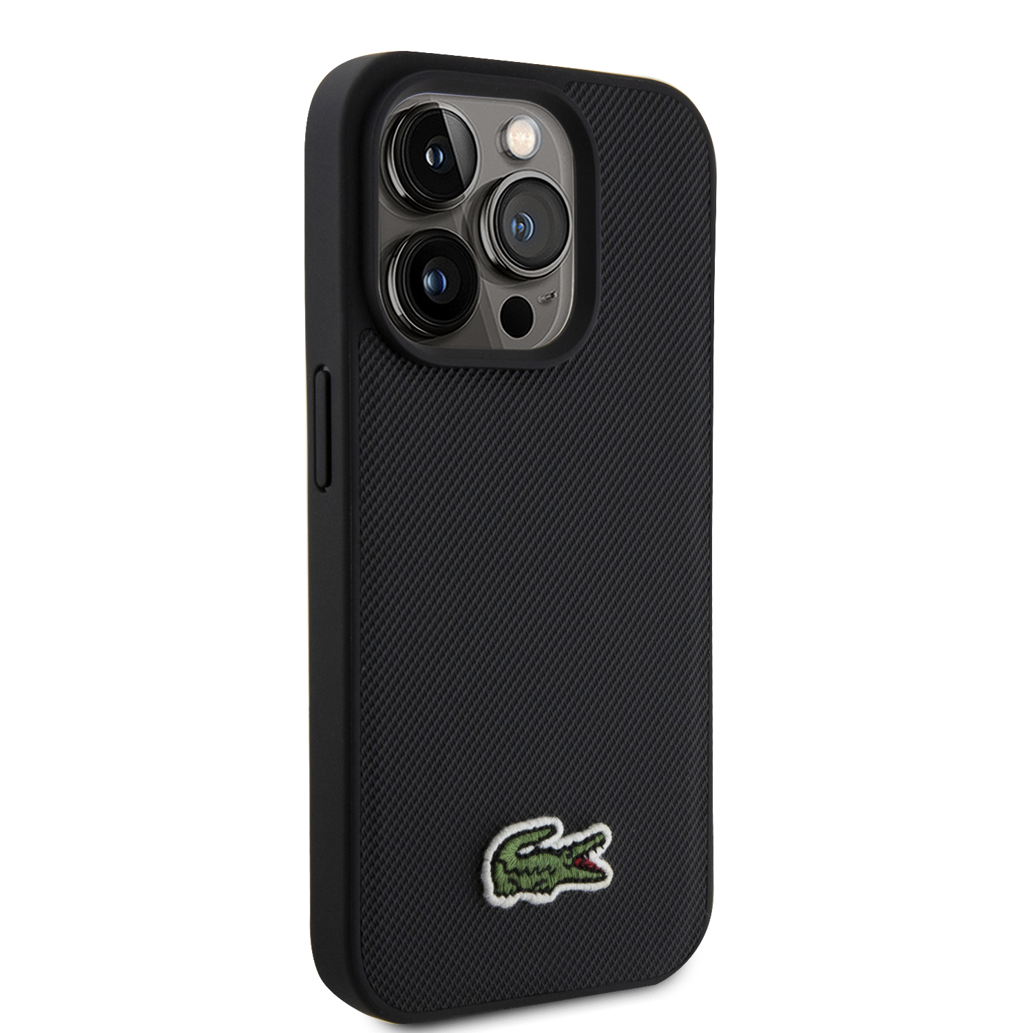 Funda Lacoste Logo Bordado para iPhone 15 Pro Max Negro 