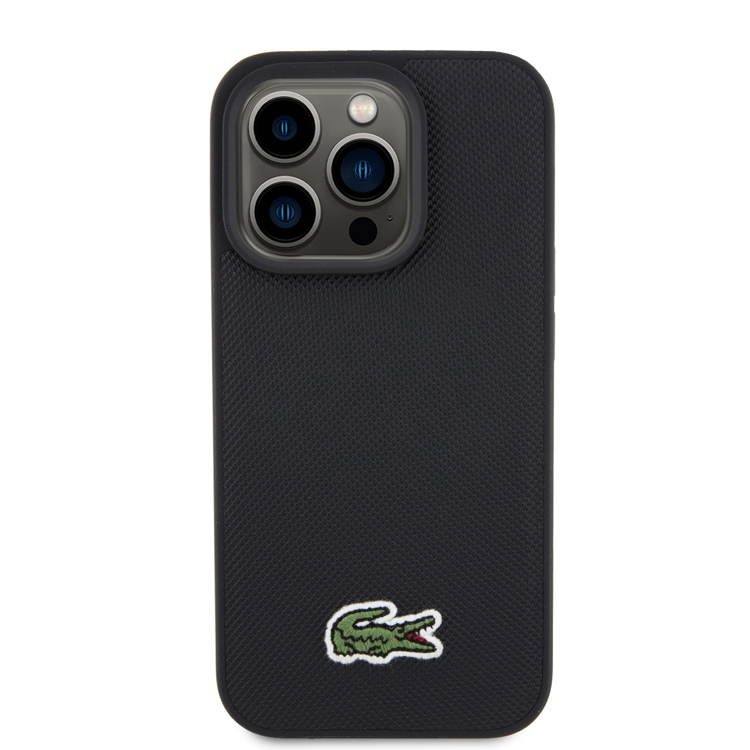 Funda Lacoste Logo Bordado para iPhone 15 Pro Max Negro 