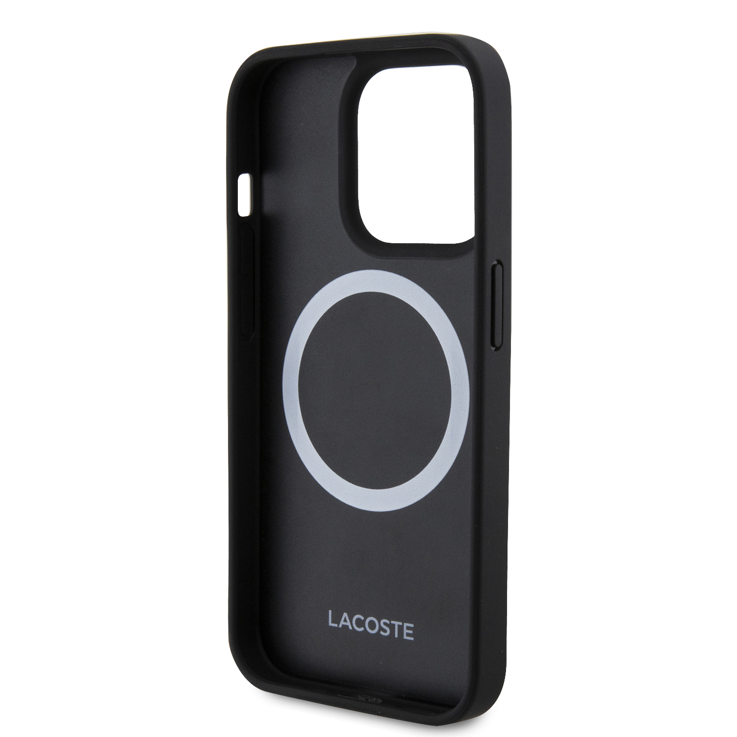 Funda Lacoste Logo Bordado para iPhone 15 Pro Max Negro 