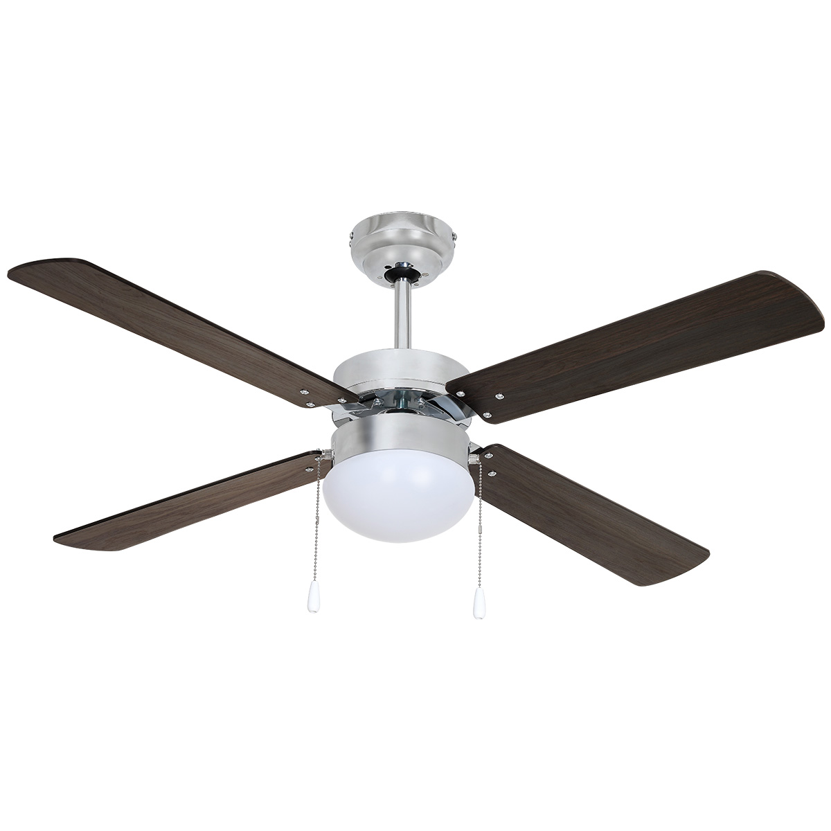 Ventilador de techo moderno de 42 pulgadas 107cm 4 aspas acabado tipo madera Beckon.