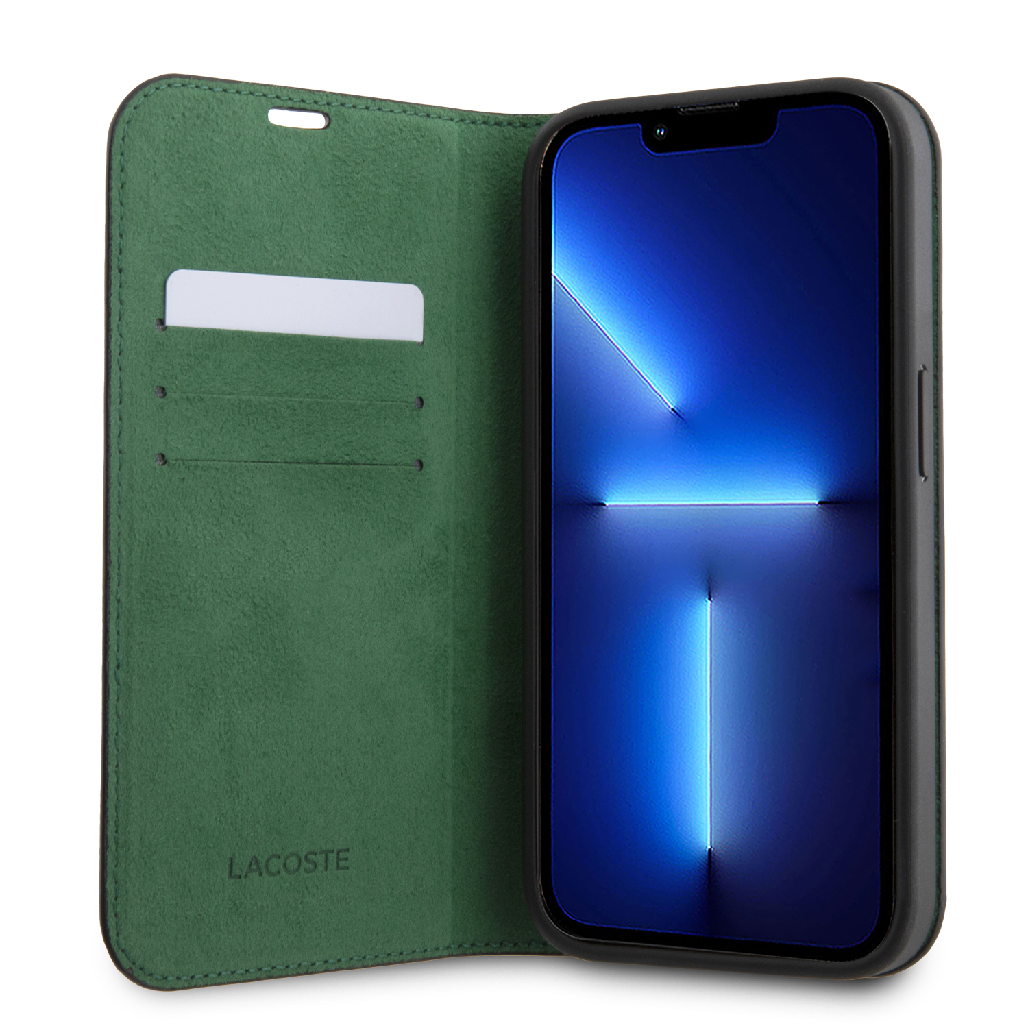 Funda Lacoste para iPhone 14 Negro Con Cartera 