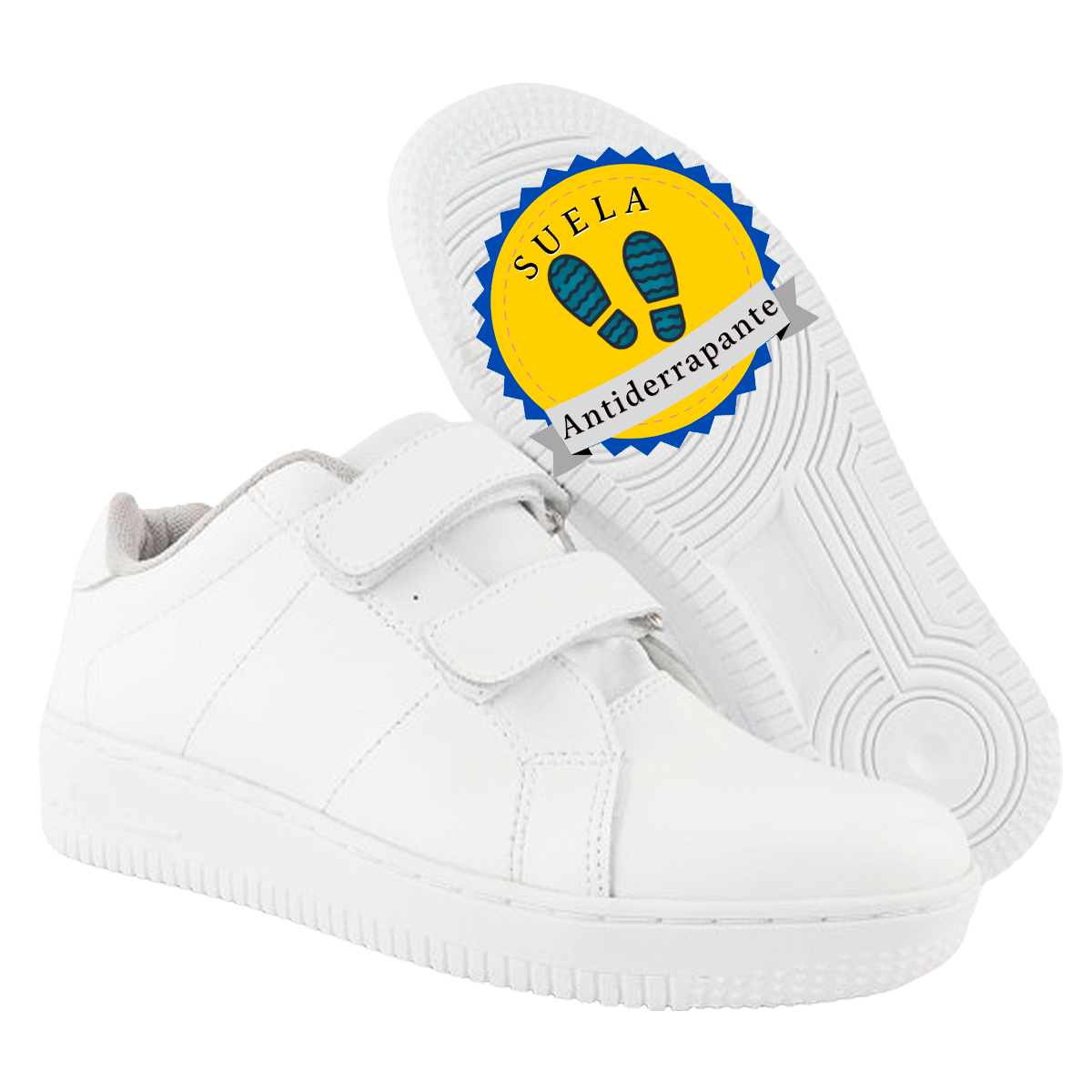 Tenis Deportivos Escolares 100% piel ligero casual blanco 1260-b
