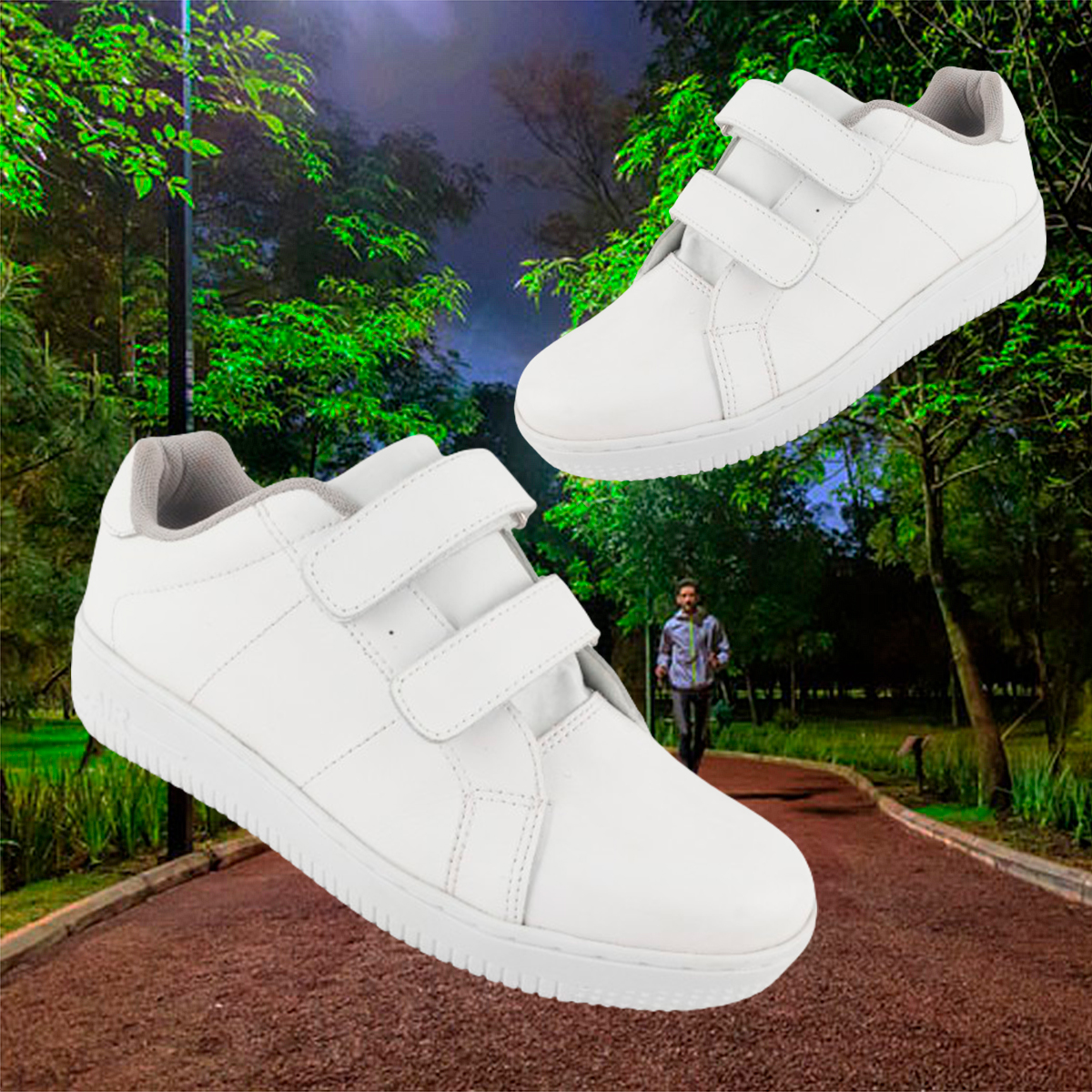 Tenis Deportivos Escolares 100% piel ligero casual blanco 1260-b