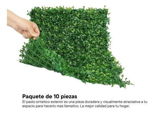 Muro Verde Follaje Artificial Sintético 60x40cm 10 Pz