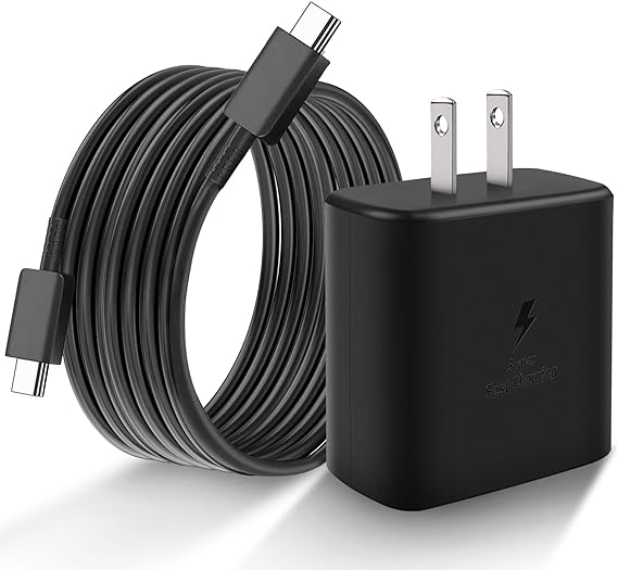 Cargador rápido USB C de 45 W para cargador Samsung tipo C, USB C Cargador de teléfono Android con 1.8M Cable Carga Rápida, para Galaxy S23 Ultra/S23/S23+/S22/S22 Ultra/S22+/Note10/Note 20/S20/S21/S10