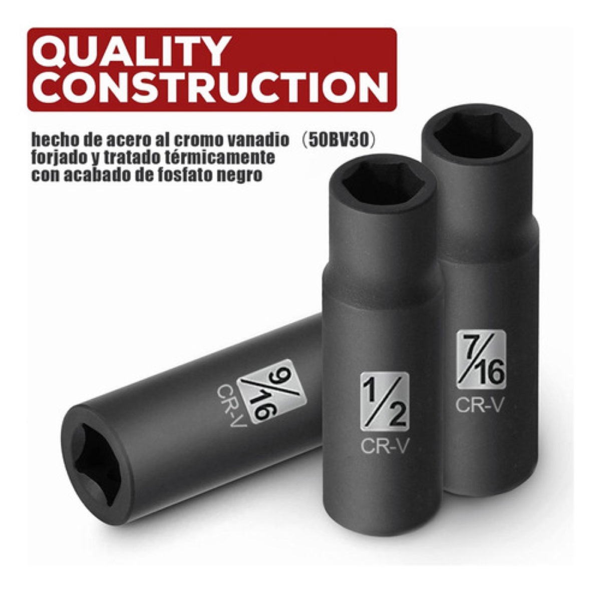 11pz Juego De Dados Std Impacto Industriales 1/2''uso Pesado