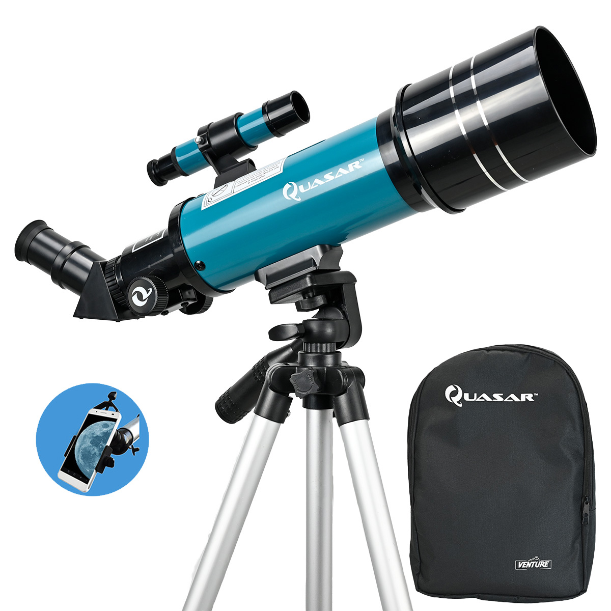 Telescopio Quasar Venture QV70 120x Con Adaptador Smartphone Verde