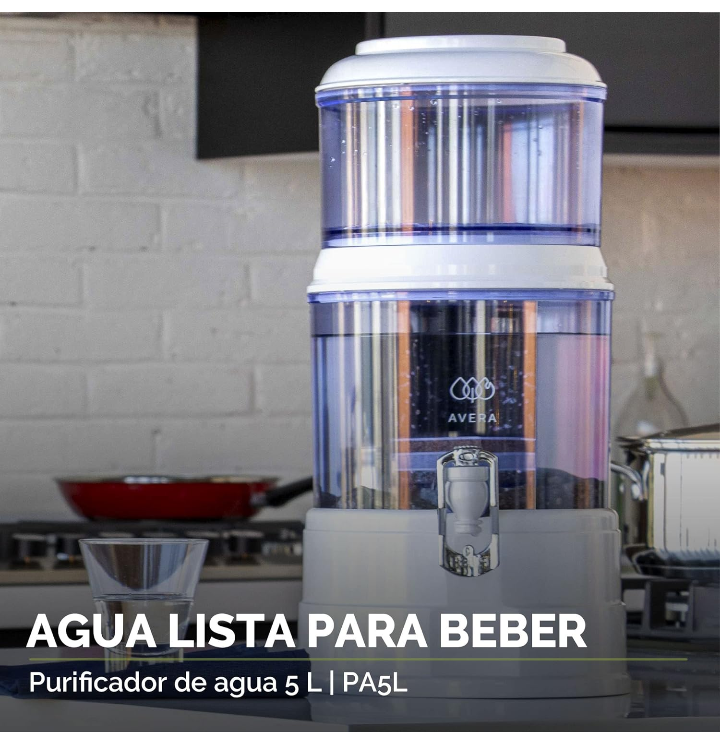 Dispensador purificador de agua 5 litros 3 etapas purificación despachador magnético 