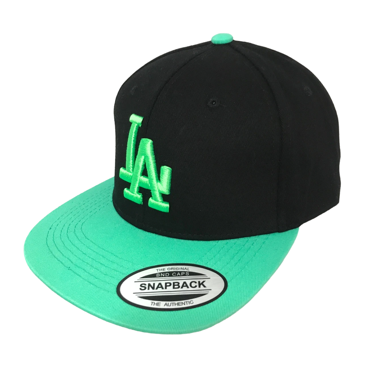 Gorra Plana Premium Bordada Negro/ Menta
