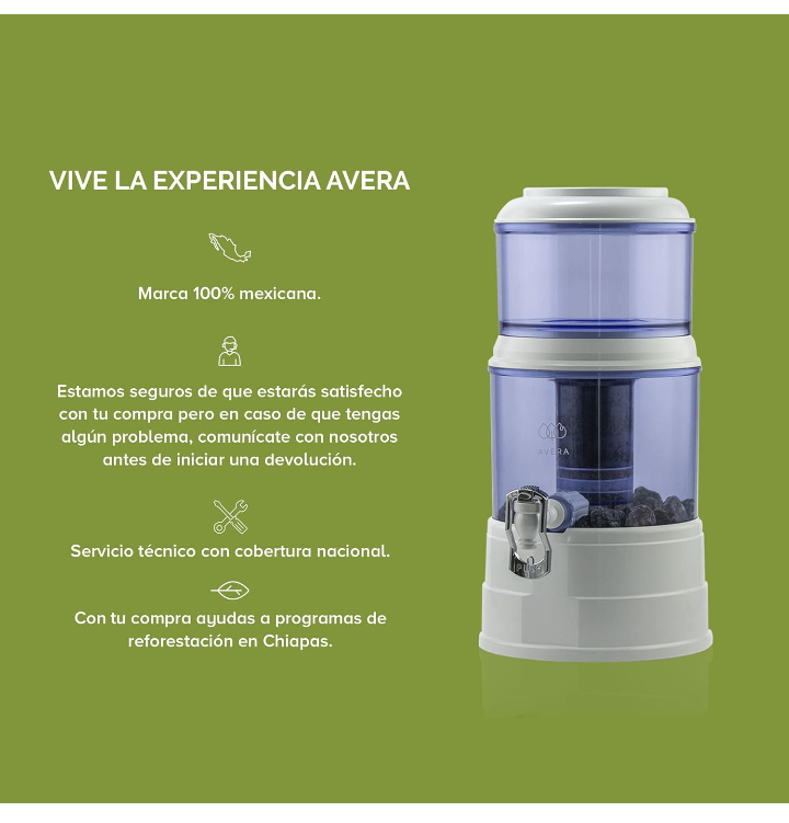 Dispensador purificador de agua 5 litros 3 etapas purificación despachador magnético 