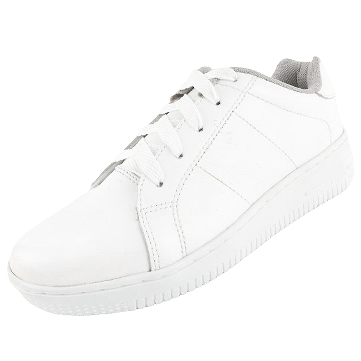 Tenis Deportivos Escolares 100% piel ligero blanco agujetas 1250-b