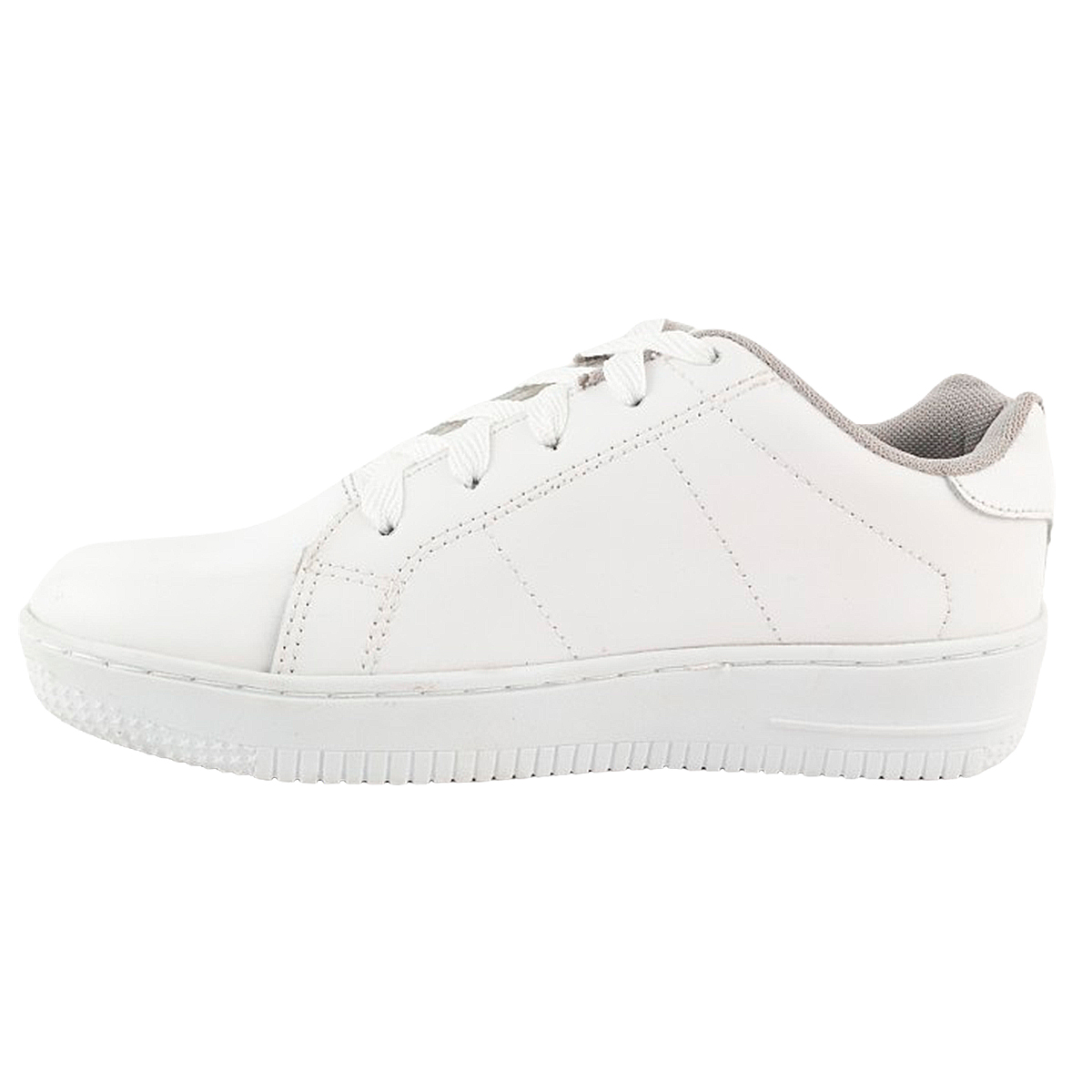 Tenis Deportivos Escolares 100% piel ligero blanco agujetas 1250-b