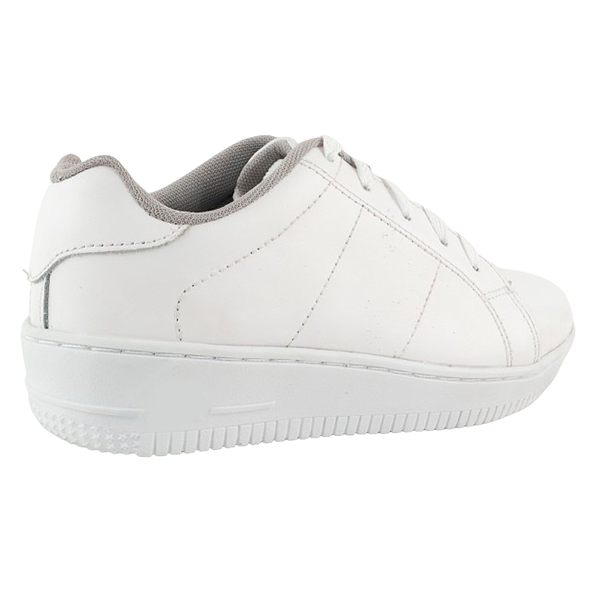 Tenis Deportivos Escolares 100% piel ligero blanco agujetas 1250-b