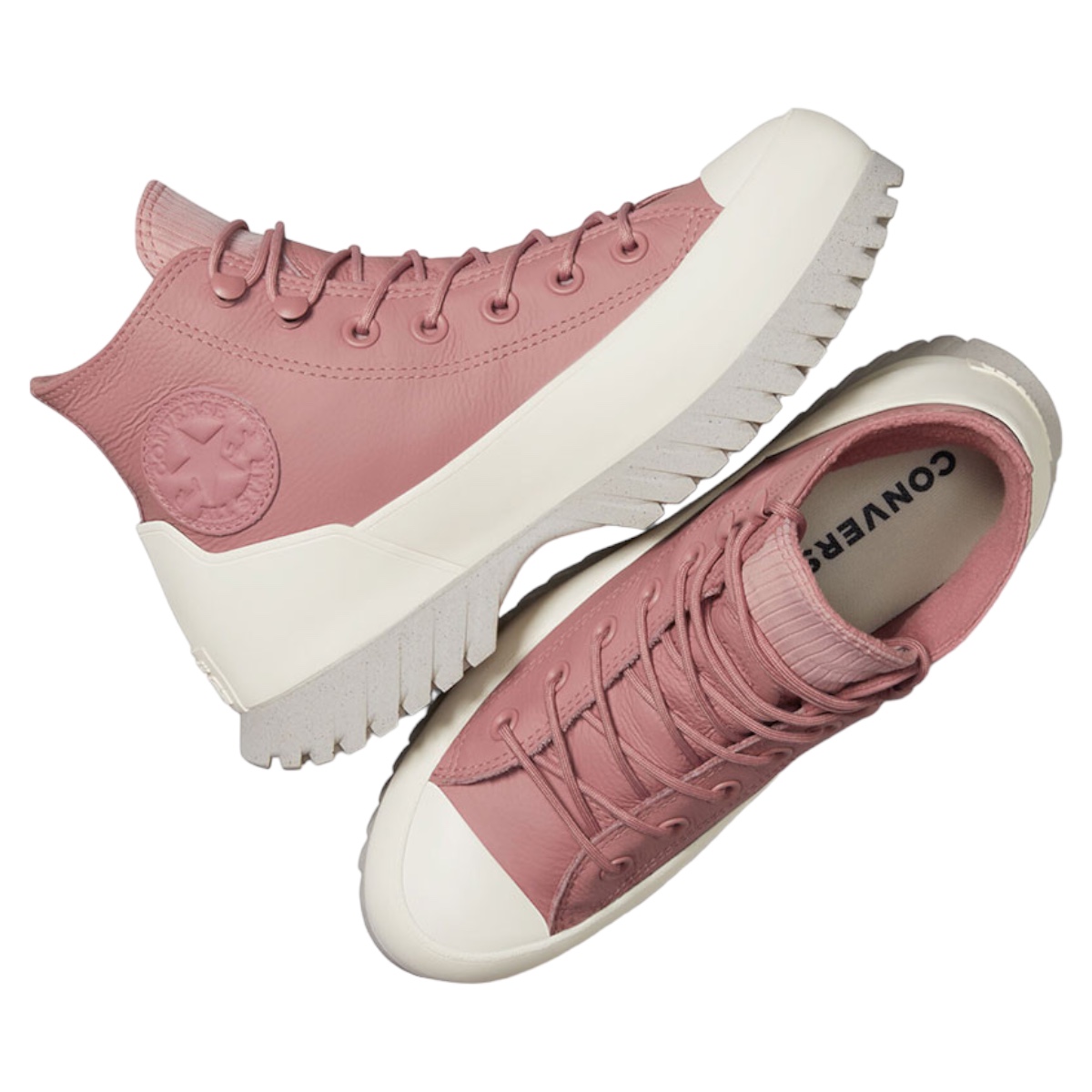 Tenis Converse Lugged En Plataforma De Piel - 100% Original .