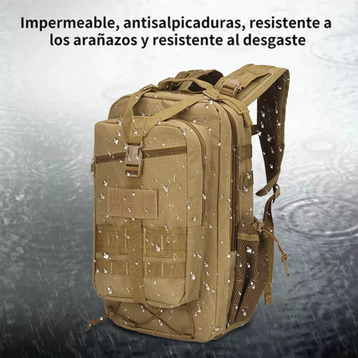 Mochila Táctica Militar De Cámping Exterior Impermeable 45l Caqui