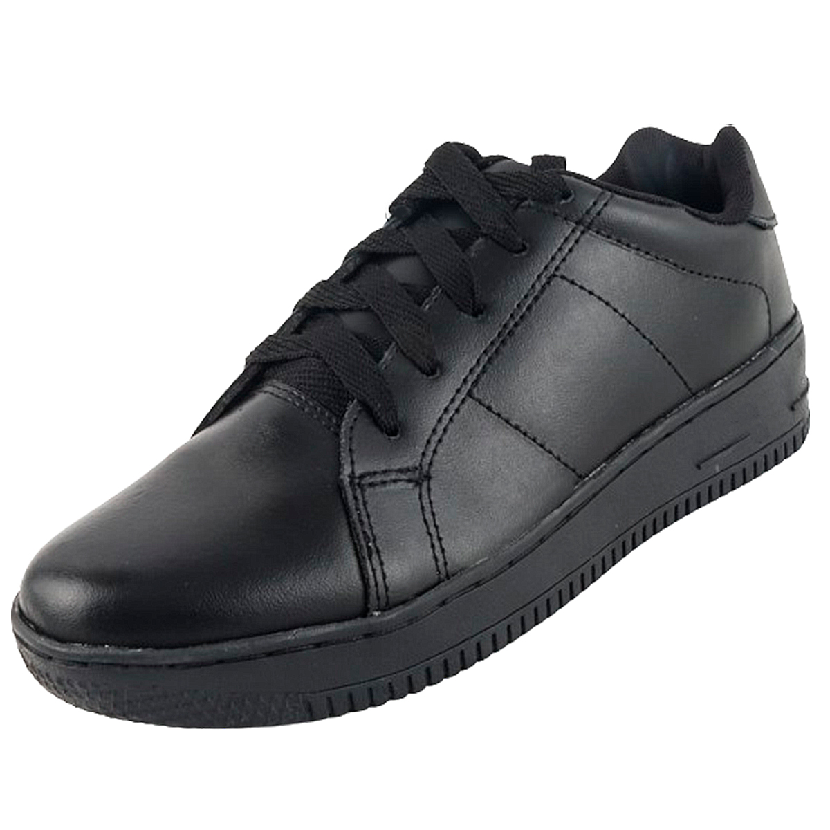 Tenis Deportivos Escolares 100% piel cosidos negro 1250-n