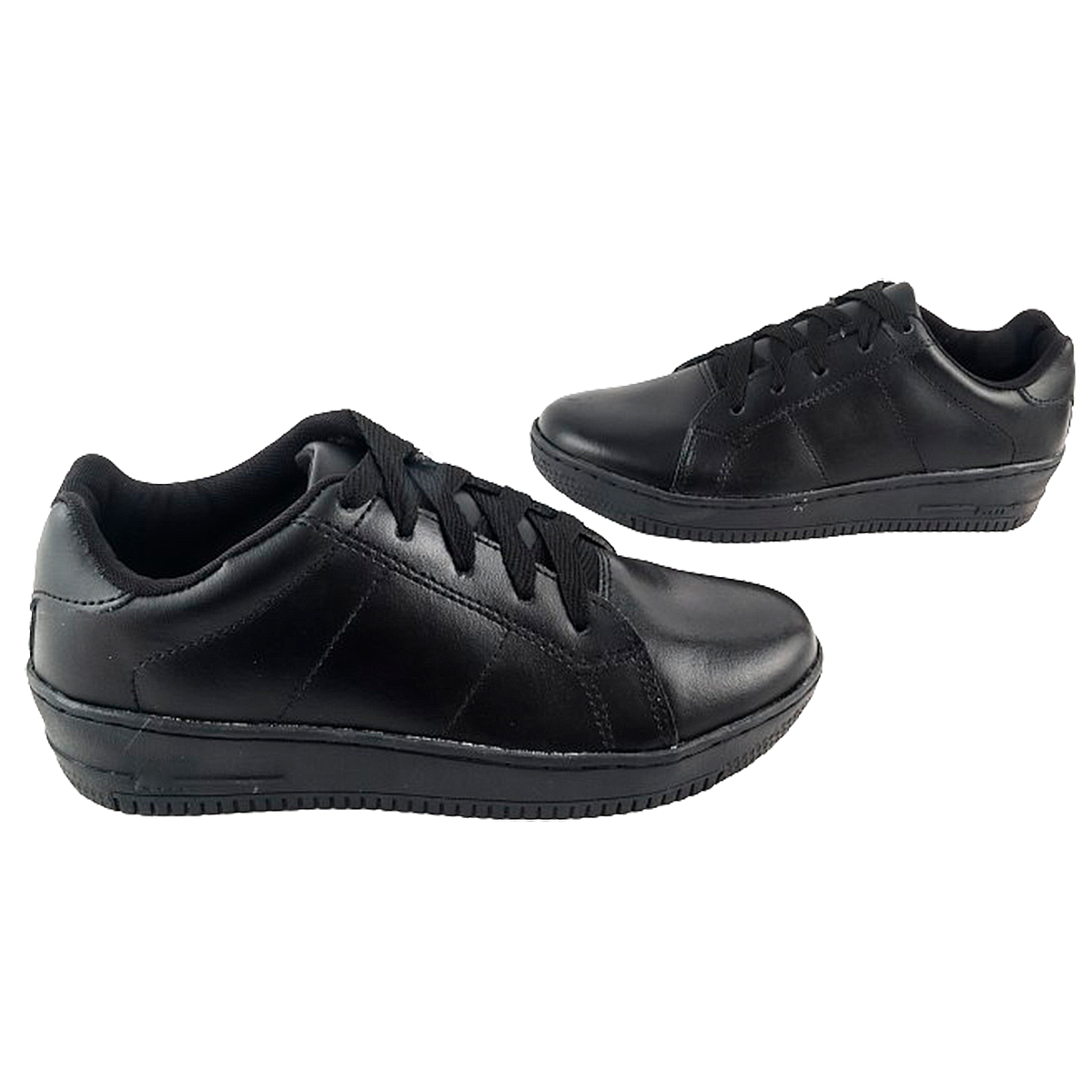 Tenis Deportivos Escolares 100% piel cosidos negro 1250-n