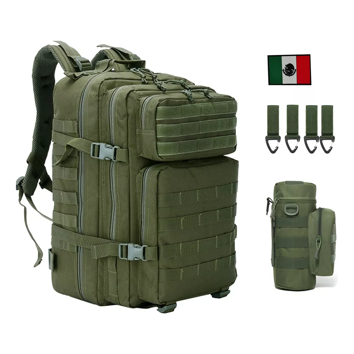 Mochila Táctica Para Exteriores De 45 L Verde Musgo Con Accesorios