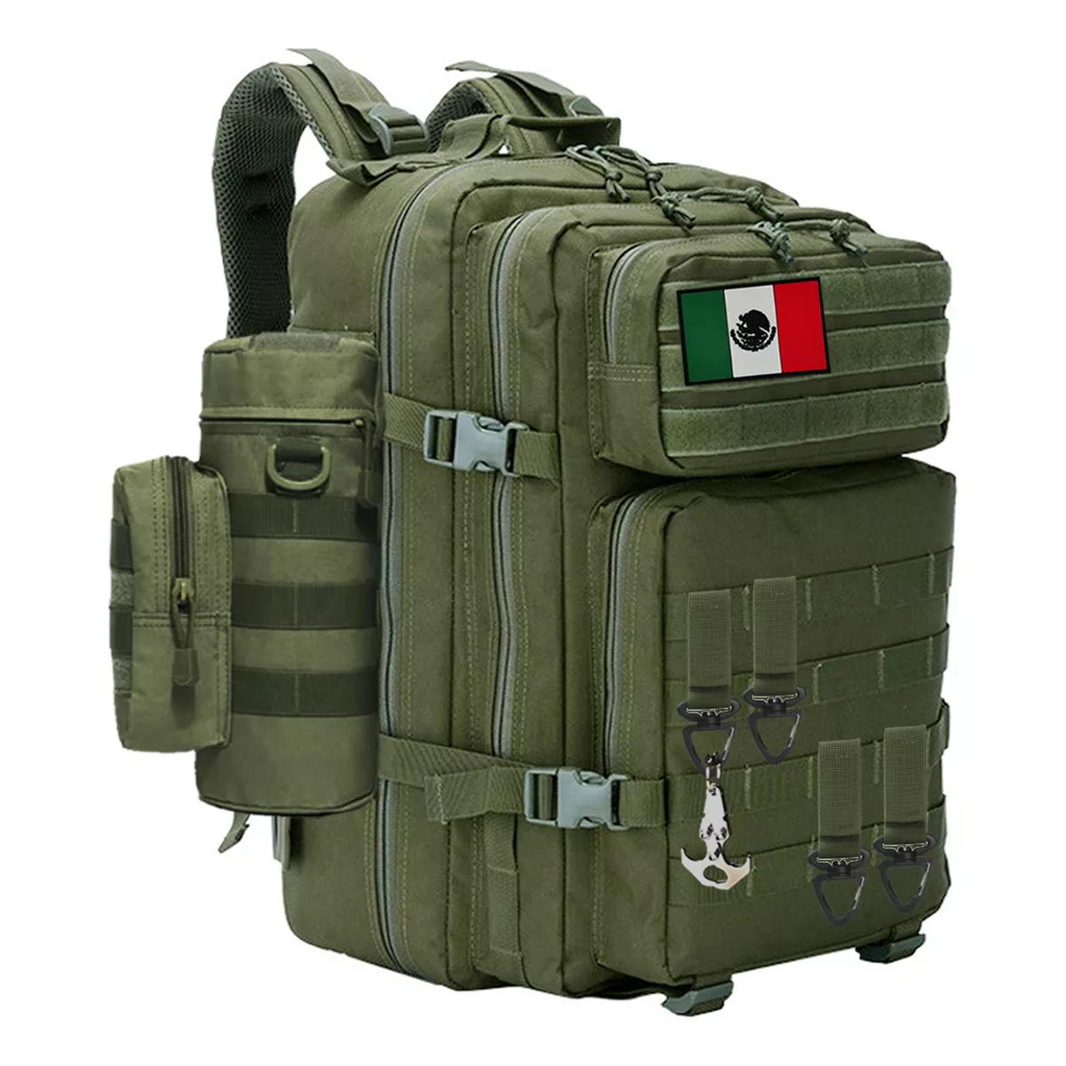 Mochila Tactica Para Exteriores De 45 L Verde Musgo Con Accesorios