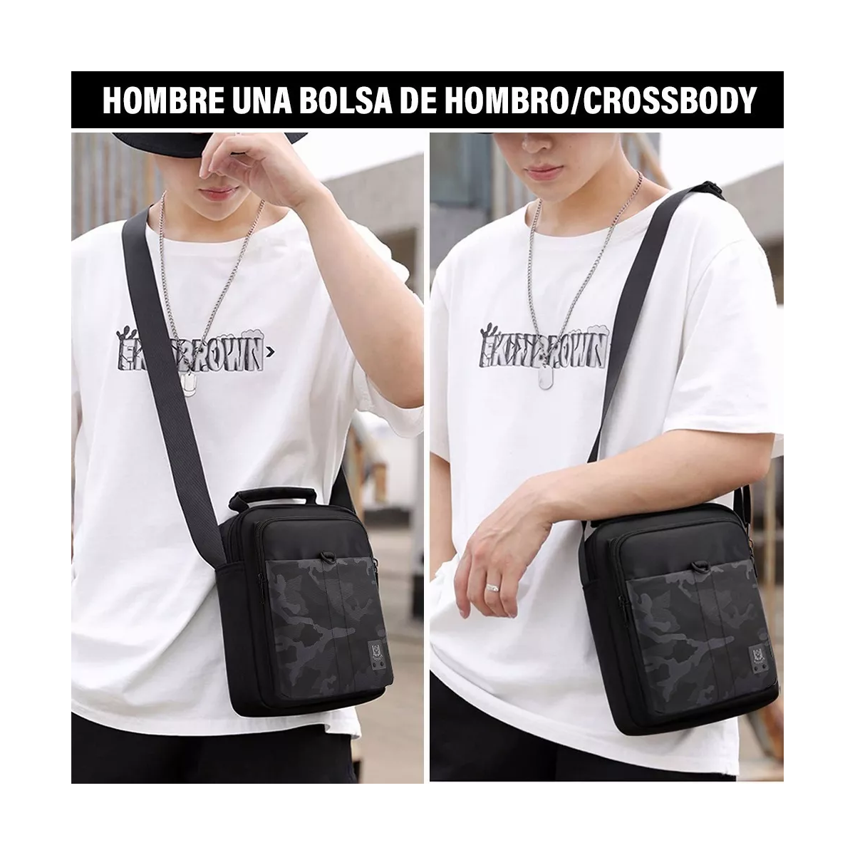 Bolso Mensajero Bandolera Hombre Gran Capacidad,1 Billetera
