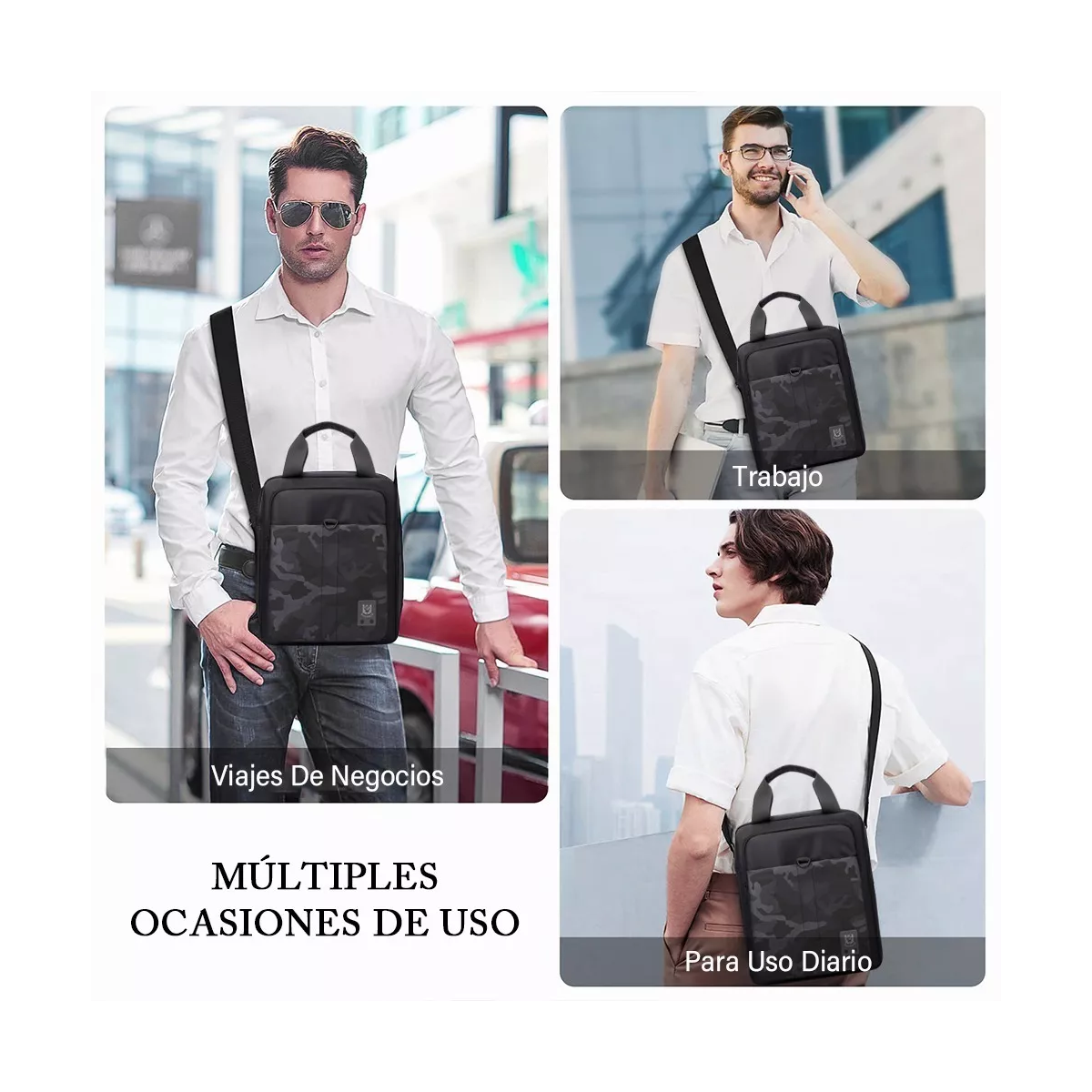 Bolso Mensajero Bandolera Hombre Gran Capacidad,1 Billetera