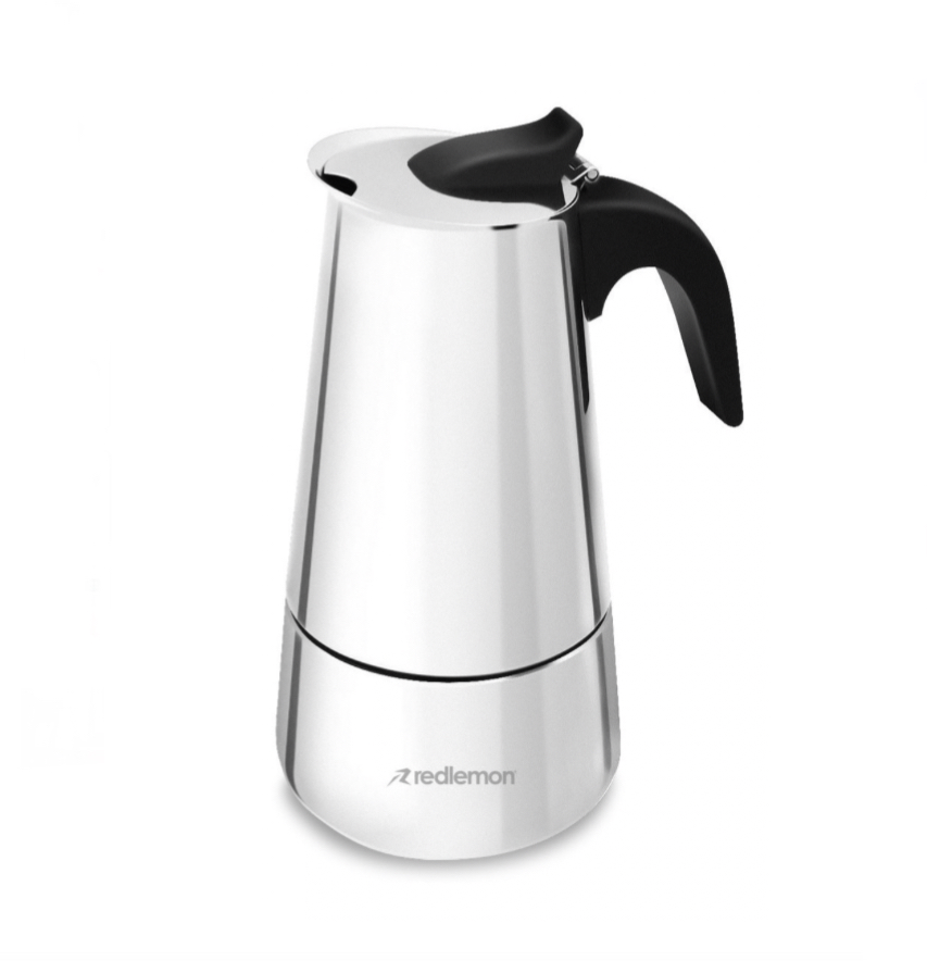 Cafetera Italiana de Acero Inoxidable tipo Moka para Café Espresso .