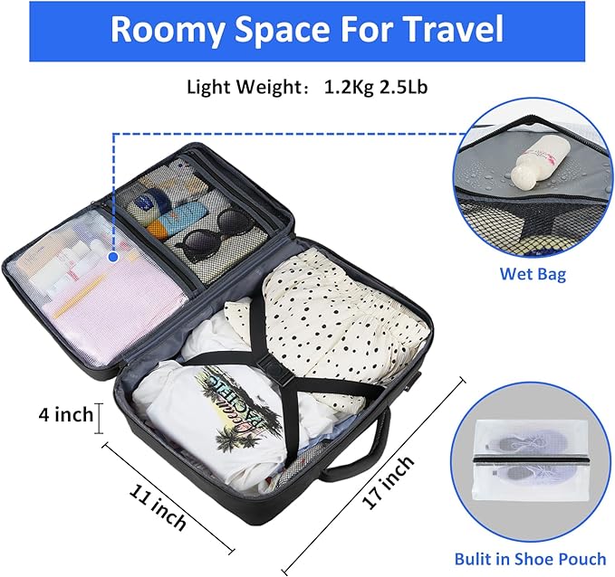 A Mochila de Viaje para Computadora Portátil, Maleta de Viaje Aprobada por Avión para Hombres y Mujeres con Puerto de Carga USB, Bolsa de Equipaje de 35 L Aprobada por la TSA de 15,6 Pulgadas, Negro