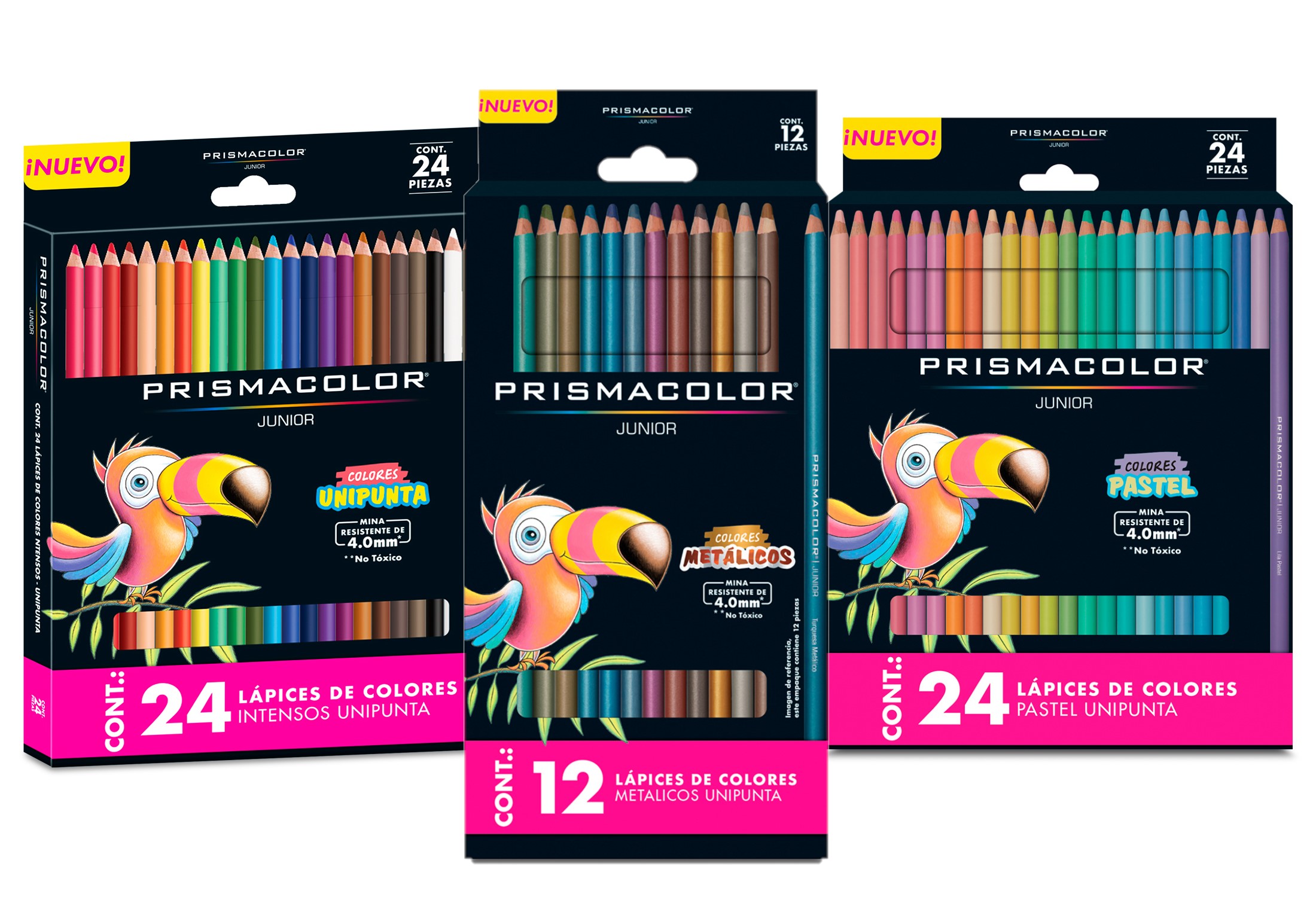 Lápices de Colores Prismacolor Junior Multicolor, Pastel, Metálicos, Paquete 3 Piezas