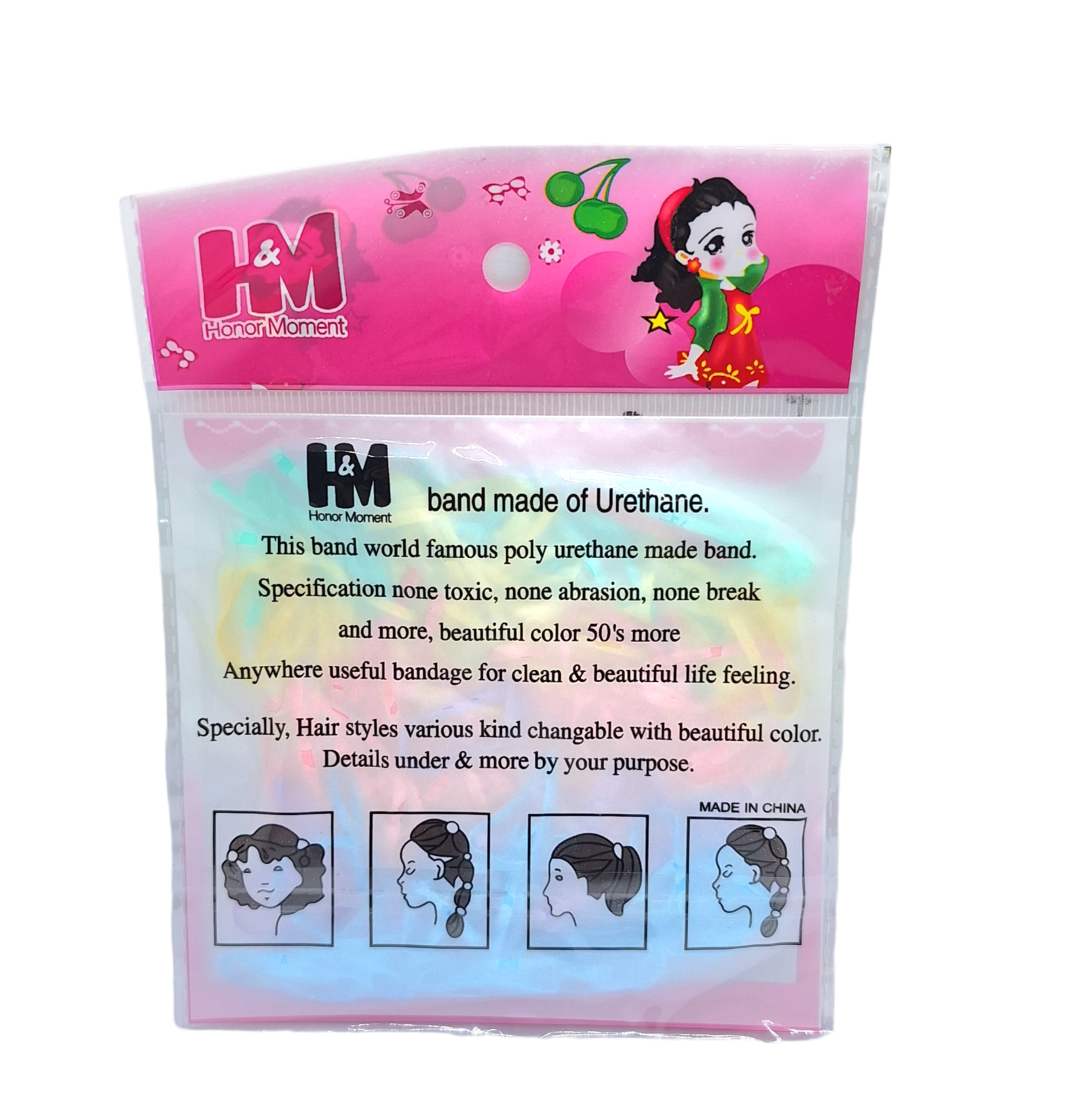 Bolsita De Ligas De Latex Para Cabello De Color pastel De 12 Pzs