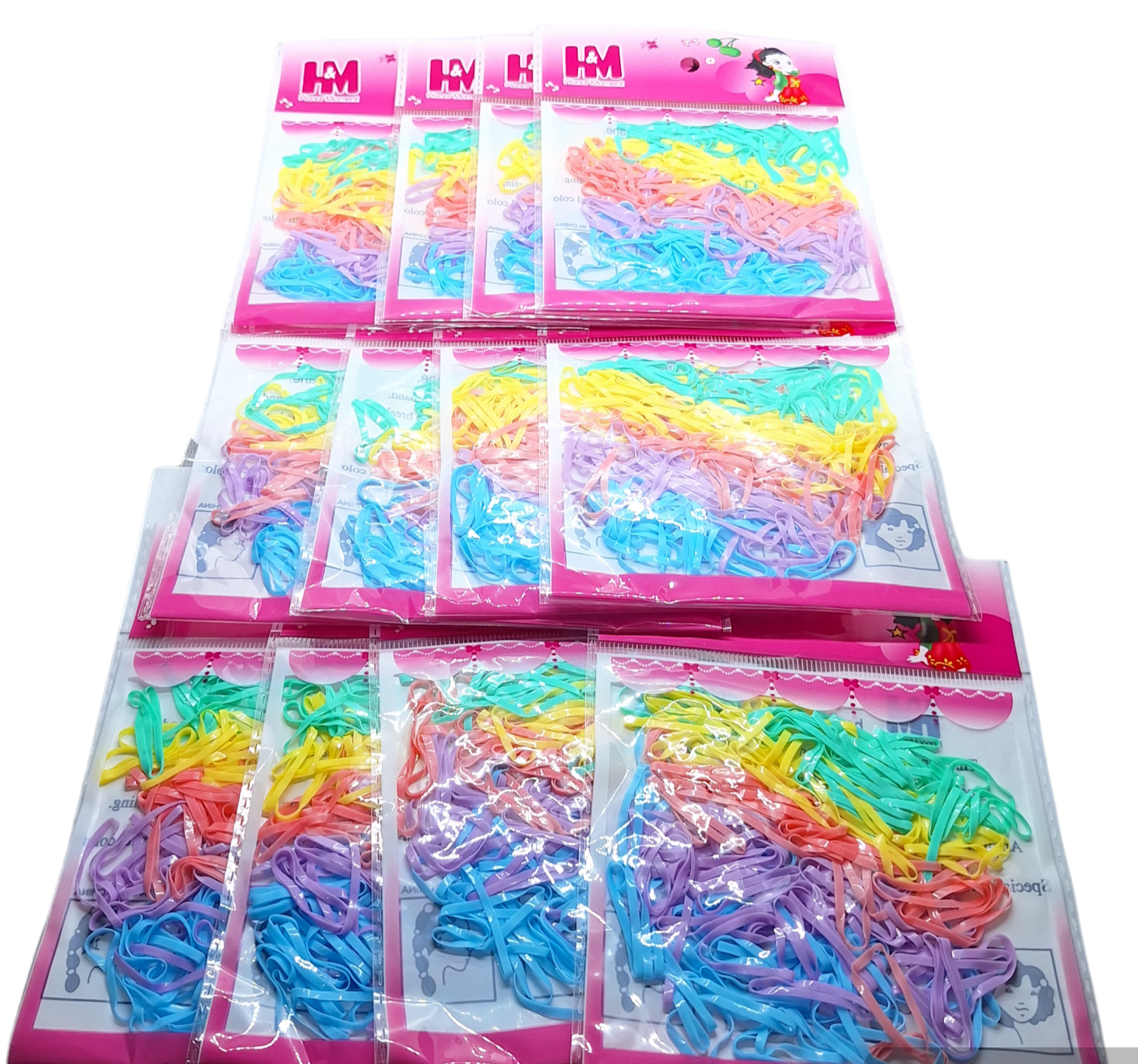 Bolsita De Ligas De Latex Para Cabello De Color pastel De 12 Pzs