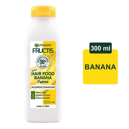 Garnier Fructis Hair Food Platano, Shampoo, Acondicionador, Mascarilla 3 Piezas