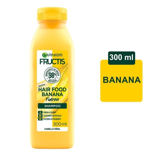 Garnier Fructis Hair Food Platano, Shampoo, Acondicionador, Mascarilla 3 Piezas