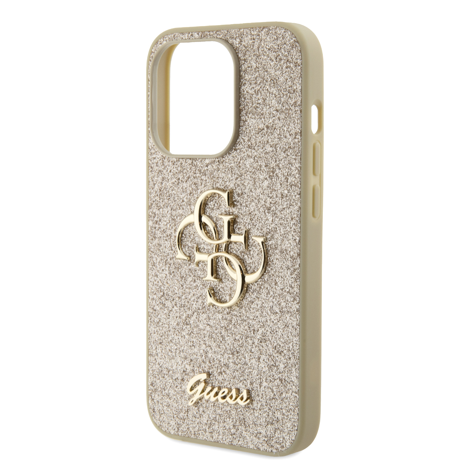 Funda Guess Brillos Logo 4G Para iPhone 15 Pro Dorado