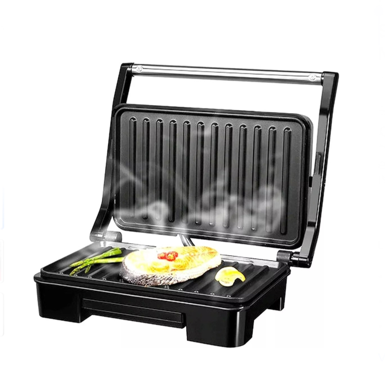 Sandwich Eléctrico Parrilla Panini Máquina De Bistec Color Negro.